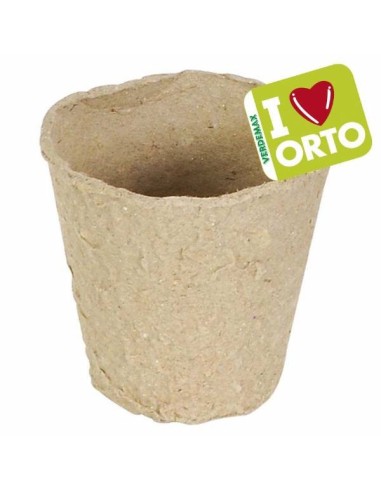 Vasetto tondo biodegradabile di Verdemax I LOVE ORTO Øcm6 x h5