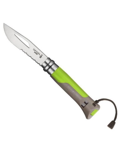 Opinel Outdoor N°8 | Coltello da Barca a Vela e Montagna (Verde/Terra)