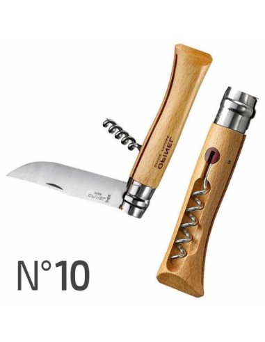 Opinel N°10 Coltello Inox con Cavatappi