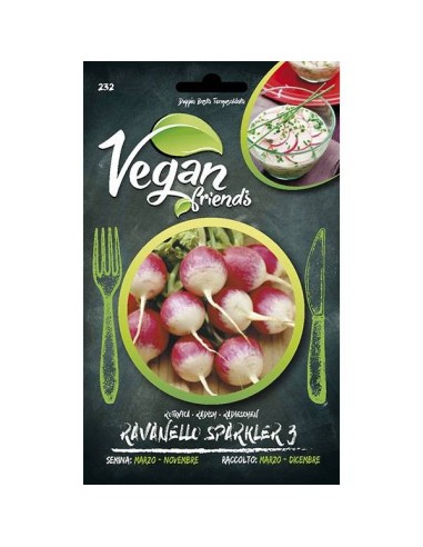 Semi di Ravanello Sparkler per cucina vegana